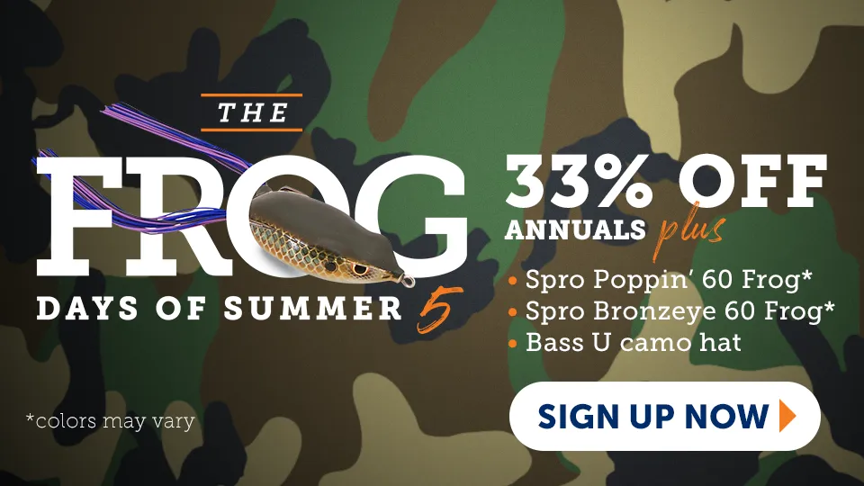Bass University Free Frogs and Hat Deal